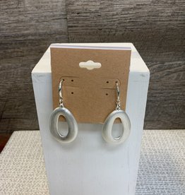 - Silver  Oval  Wire Hook Earring