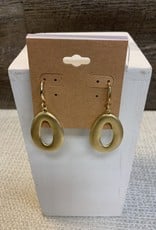 - Brushed Gold Oval Shape Wire Earring