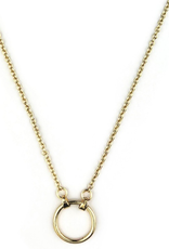 - Dainty Gold Chain Necklace with Circle Pendant