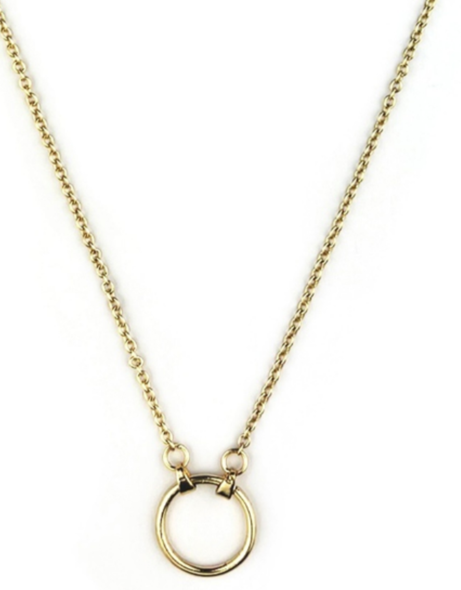 - Dainty Gold Chain Necklace with Circle Pendant