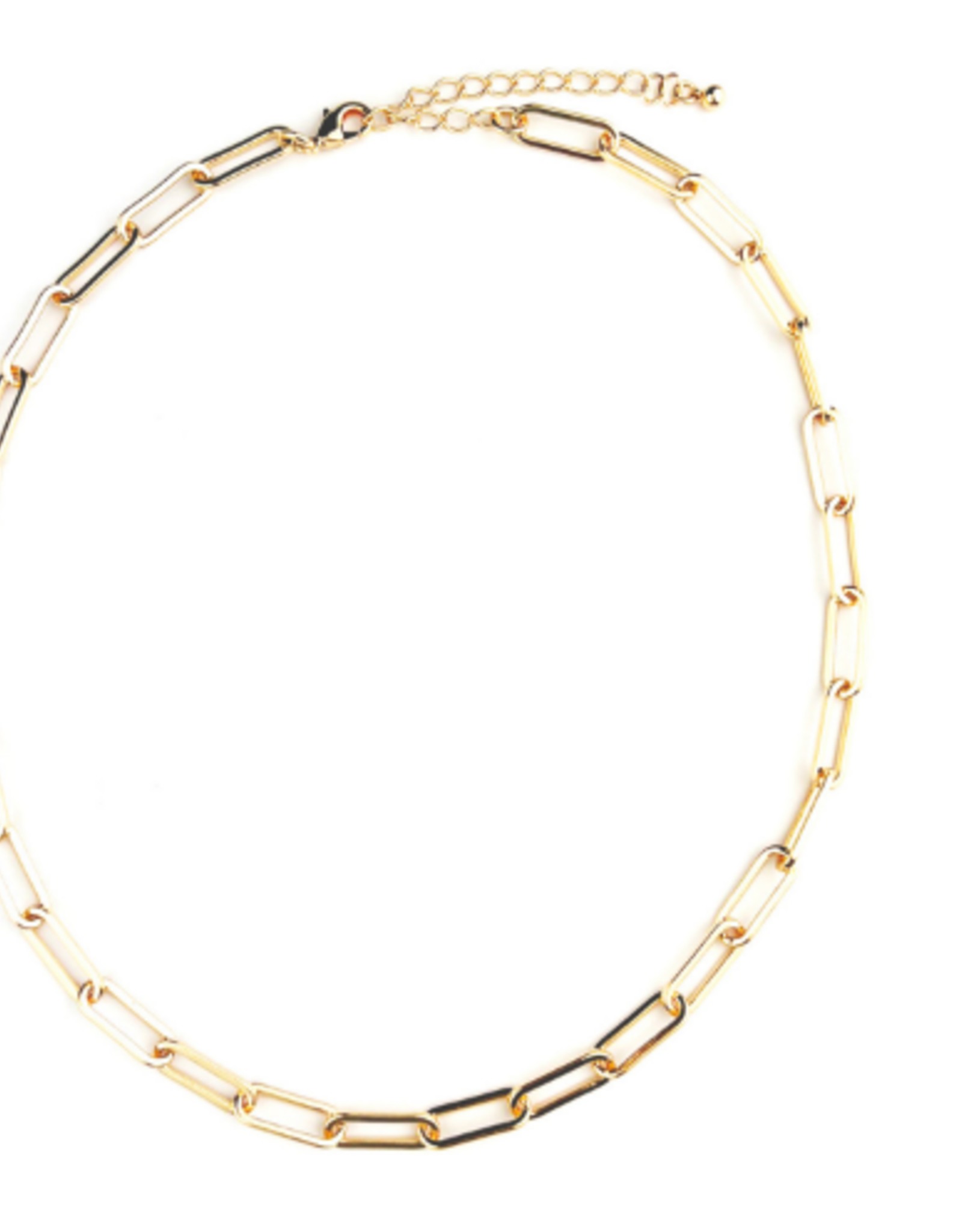 - Gold Paperclip Chain Necklace