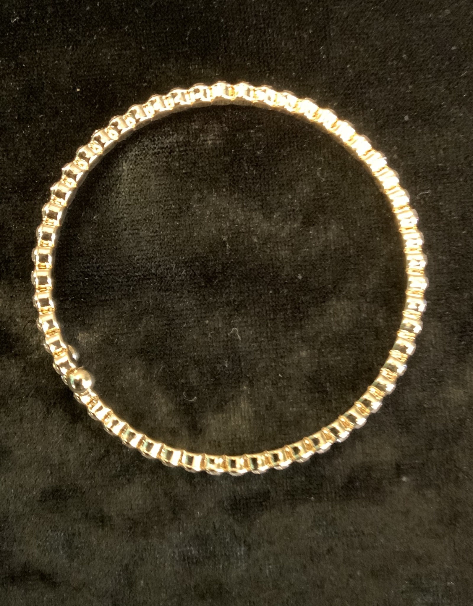 Crystal Slip-On Bracelet - Gold w/ Lg Stones