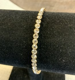 Crystal Slip-On Bracelet - Gold w/ Lg Stones