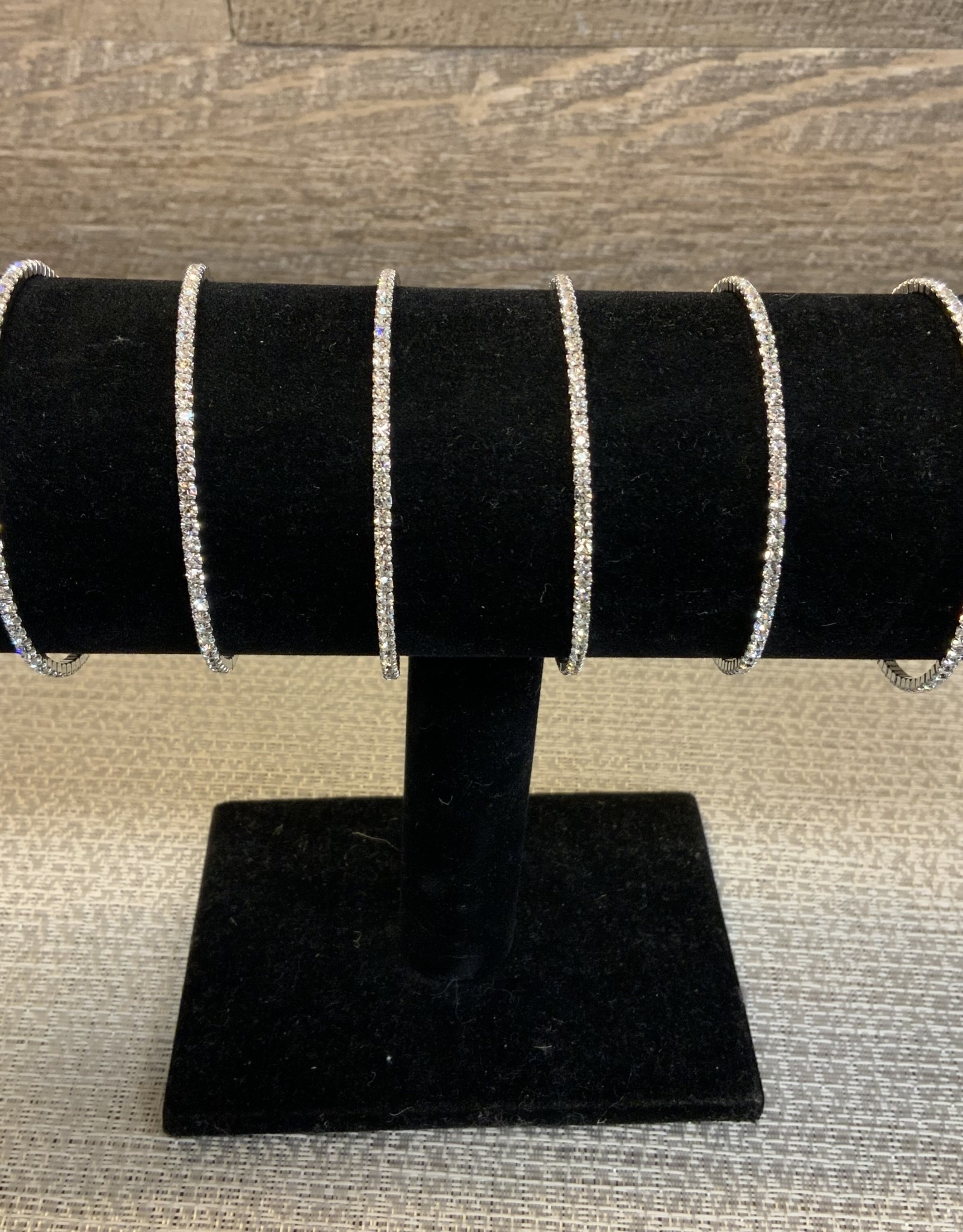 Crystal Slip-On Bracelet - Silver