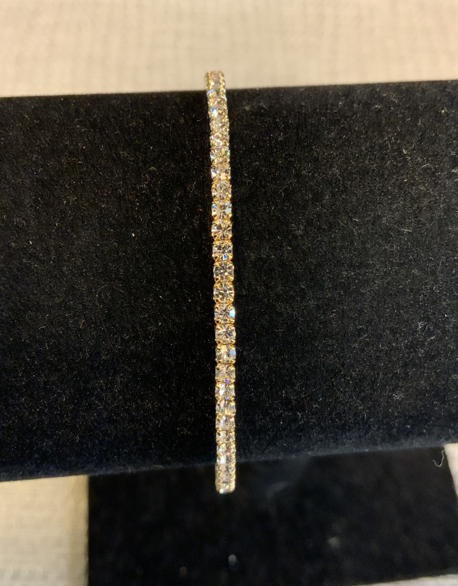 Crystal Slip-On Bracelet - Gold