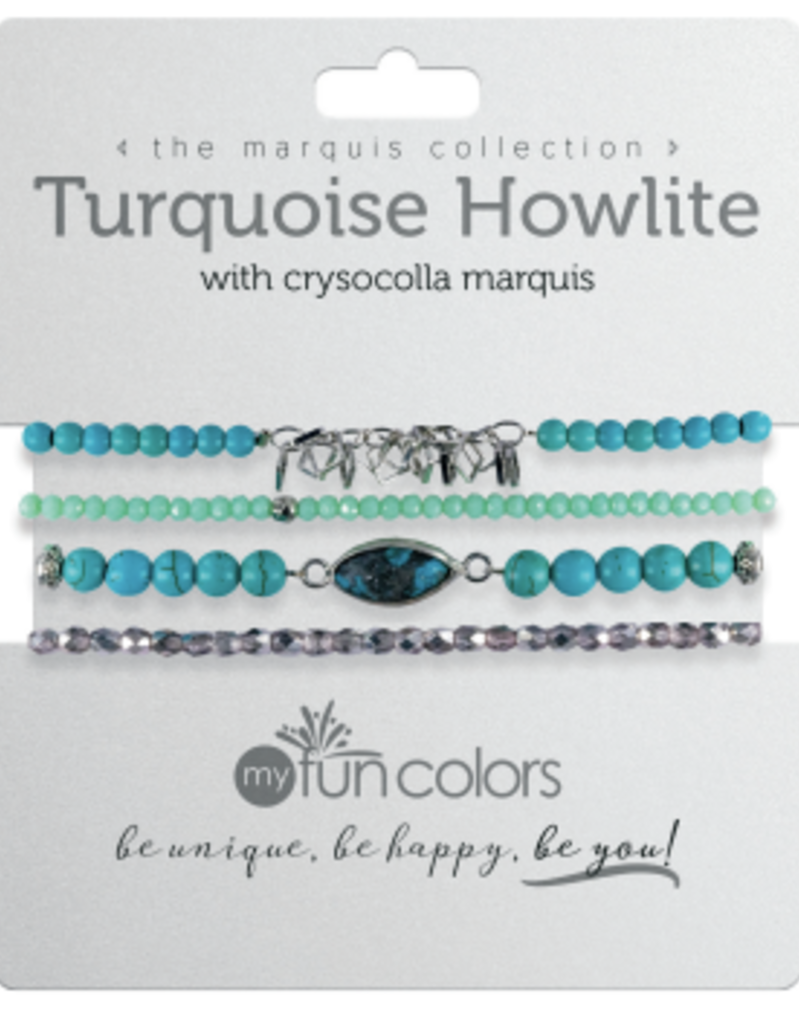 Turquoise w/Crysocolla 4 pc Stretch Bracelet Set