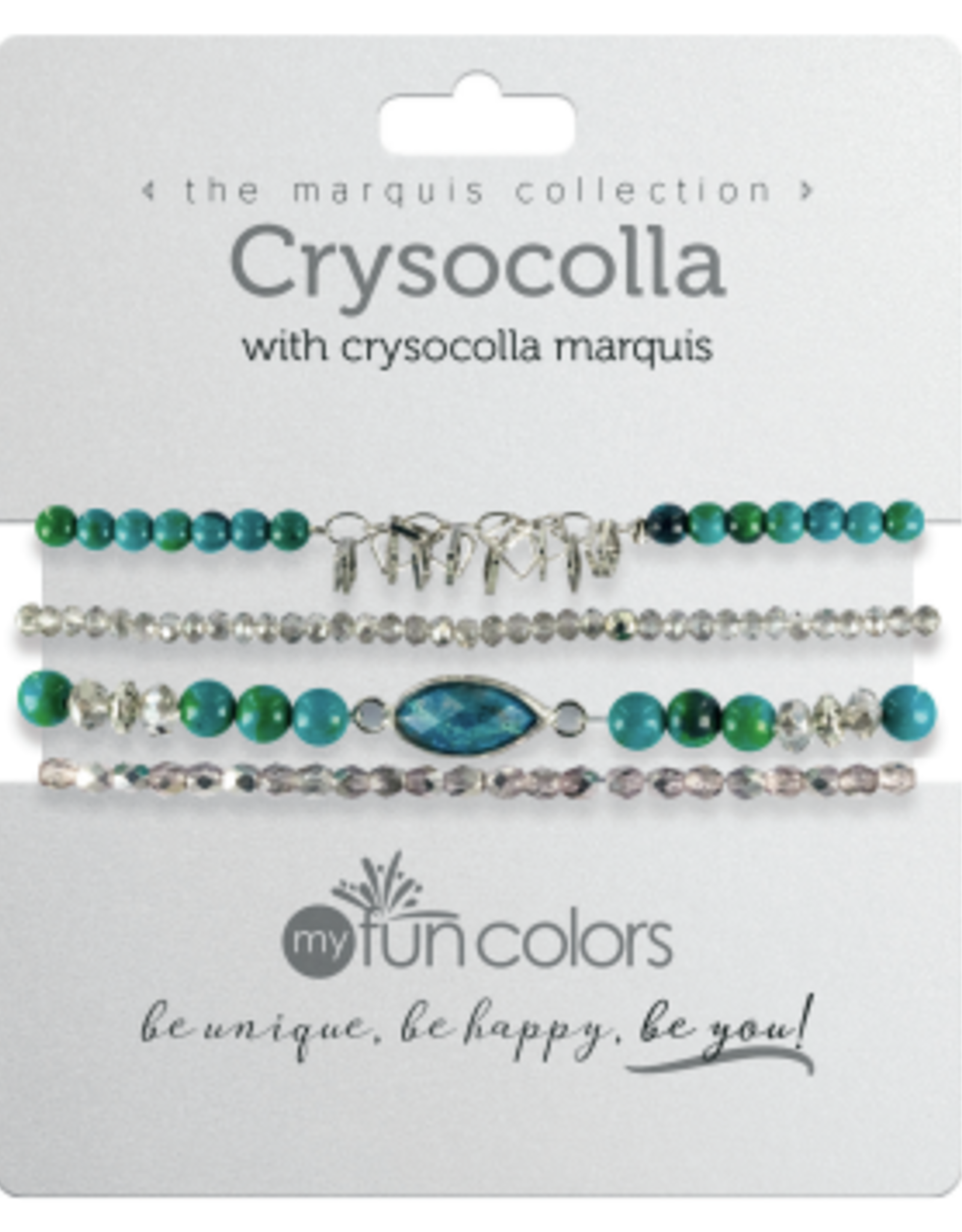 Crysocolla w/Crysocolla 4 pc Stretch Bracelet Set