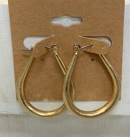 Muted Gold Open Teardrop Post Earring