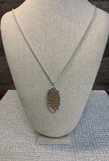 Silver w/Gold Weaved Medallion Chain Necklace