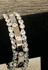 Swarovski Crystal Silver Bangle Bracelet - White