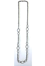 Hematite Long Chain Rings Necklace