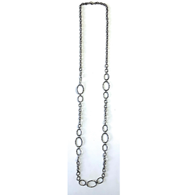 Hematite Long Chain Rings Necklace