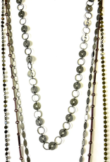 Gold/Silver/Copper Multi Long Chain Necklace