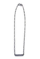 Hematite Short w/Crystals Side Bar Necklace