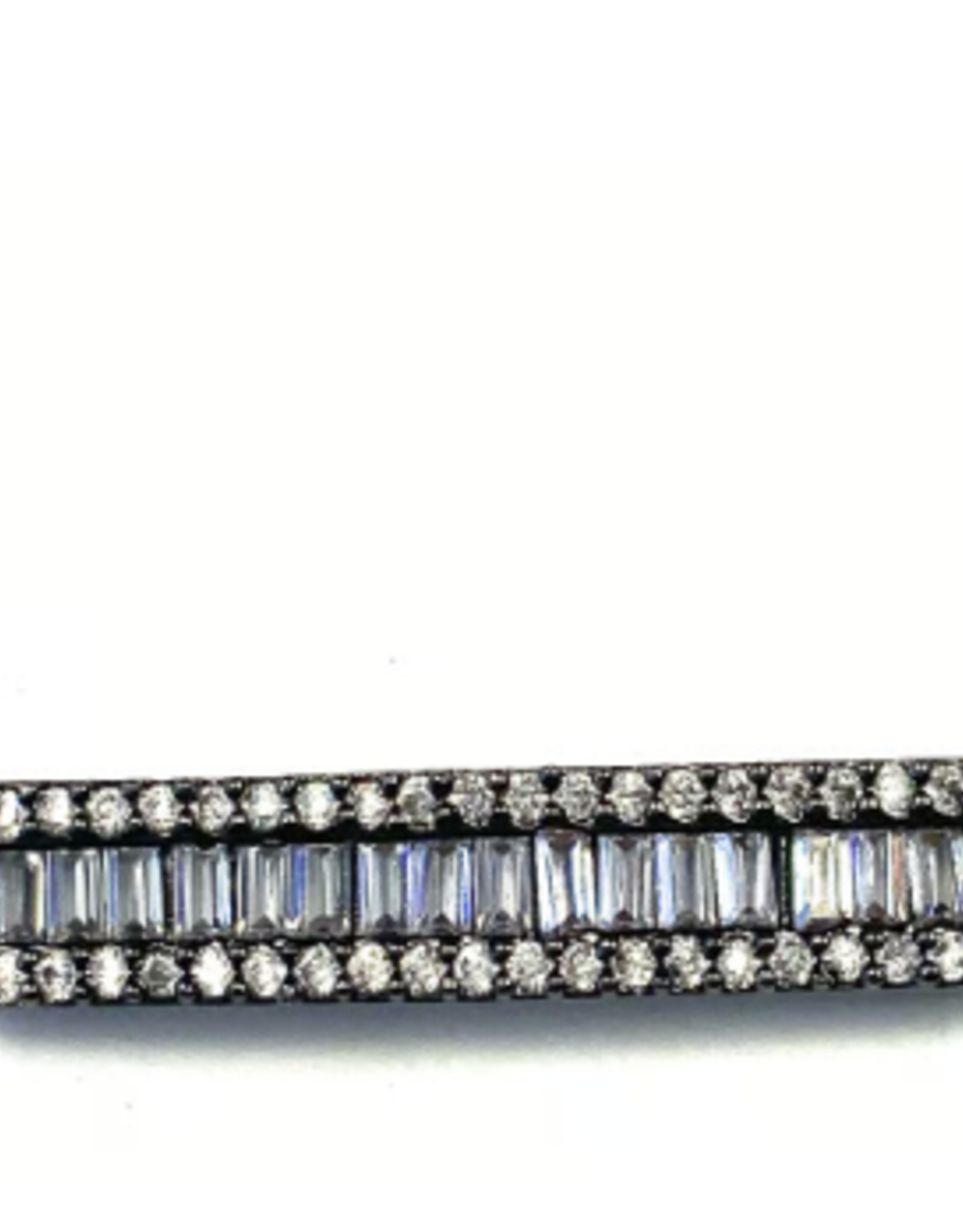 Hematite Short w/Crystals Side Bar Necklace