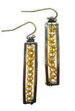 Hematite w/Gold Beaded Earrings