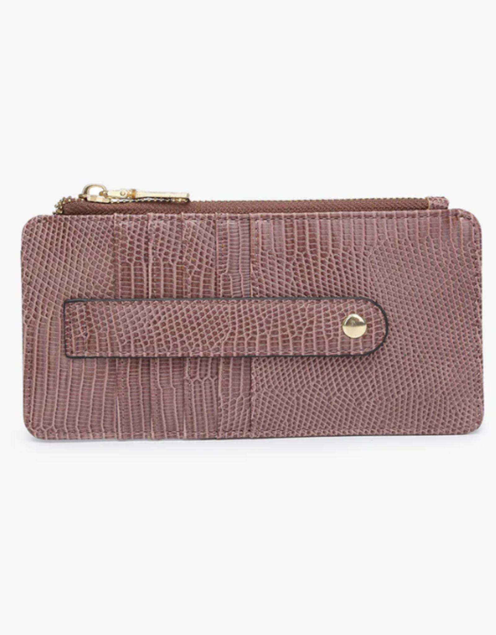 - Mauve Lizard Texture Credit Card Sleeve