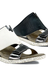 - Kleo White & Black Reversible Low Wedge Sandal Sandal