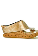 - Argo Pearl Gold & Black Mid Wedge Reversible Sandal
