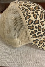 - Tan Cheetah Print Authentic Repurposed Designer Patch Hat