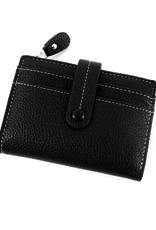 Black Faux Leather Short Wallet