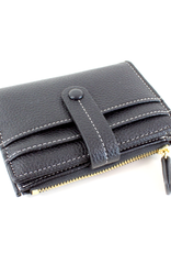 Black Faux Leather Short Wallet