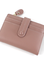 Pink Faux Leather Short Wallet