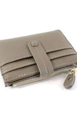 Khaki Faux Leather Short Wallet