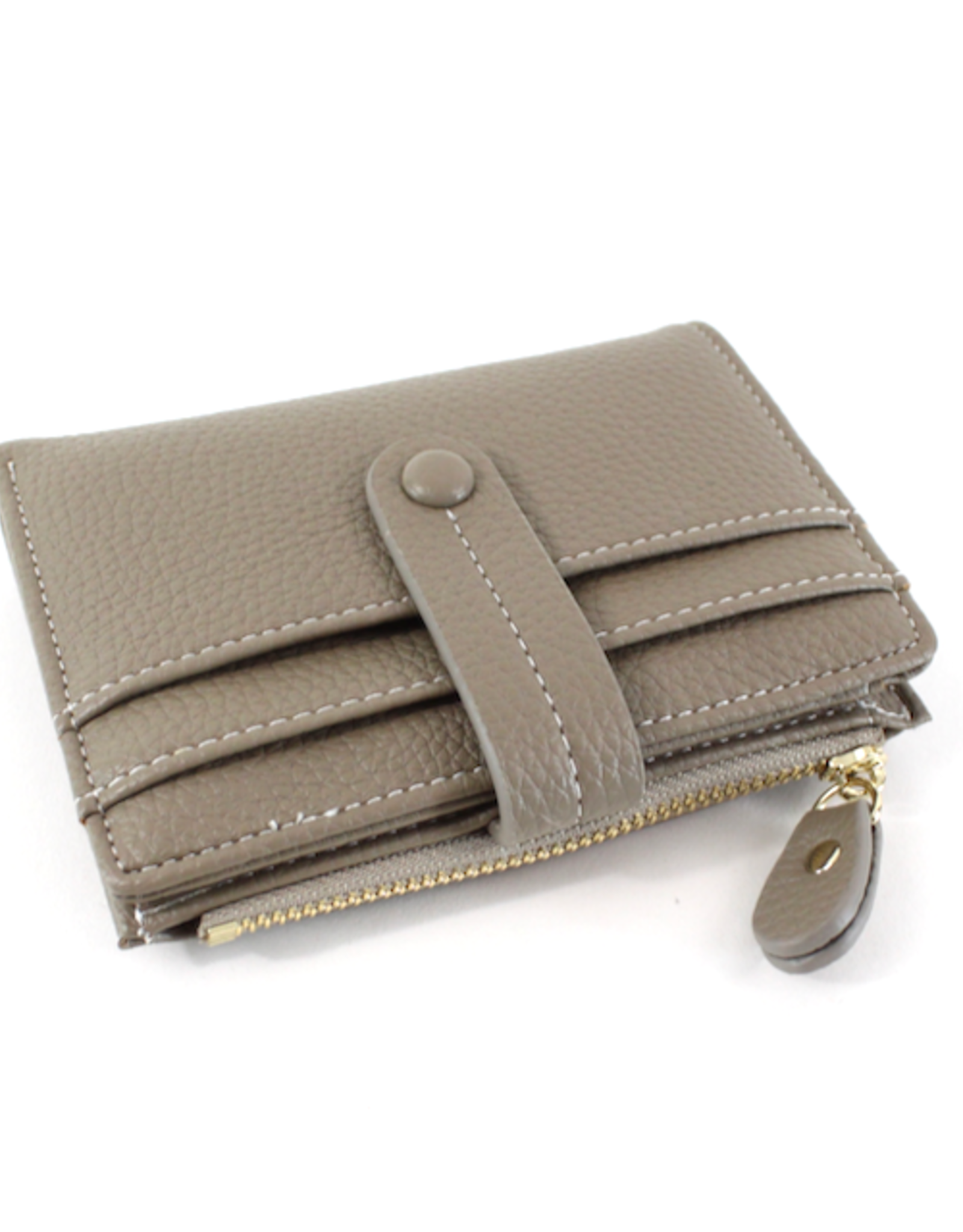 Khaki Faux Leather Short Wallet