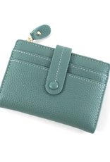 Green Faux Leather Short Wallet