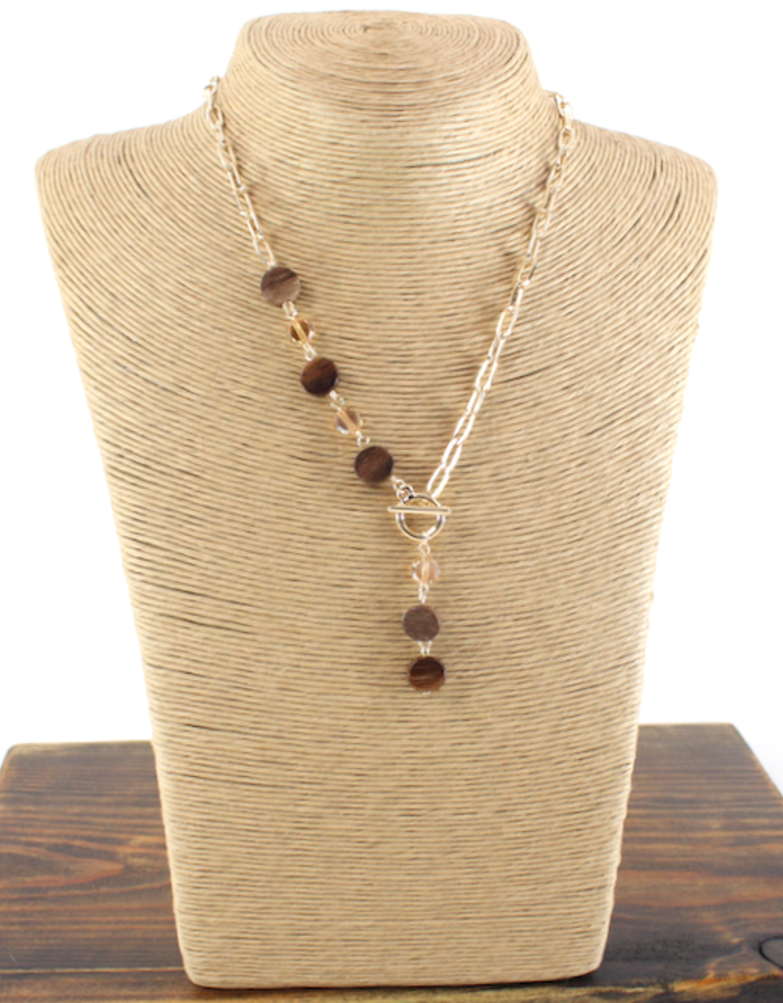 Wood shop crystal necklace