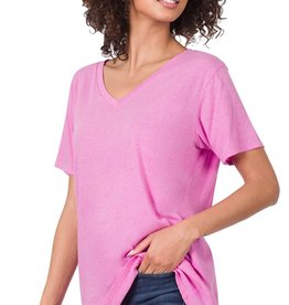 Heathered Mauve V-Neck Cotton T-Shirt