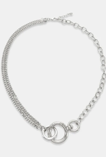 Rhodium Plated 20" + 2 Chain w/Half Double Chain Necklace