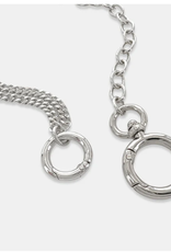 Rhodium Plated 20" + 2 Chain w/Half Double Chain Necklace