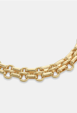 Gold Plated 17" + 2 Triple Box Chain Necklace