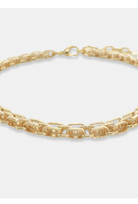 Gold Plated 17" + 2 Triple Box Chain Necklace