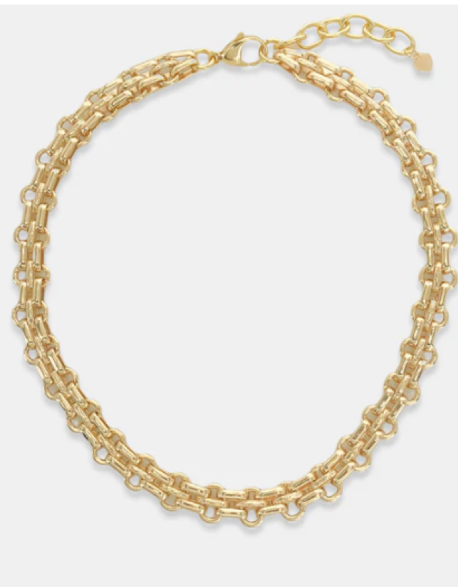 Gold Plated 17" + 2 Triple Box Chain Necklace