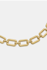 Gold Plated 16" + 2 Rectangle Chain Necklace