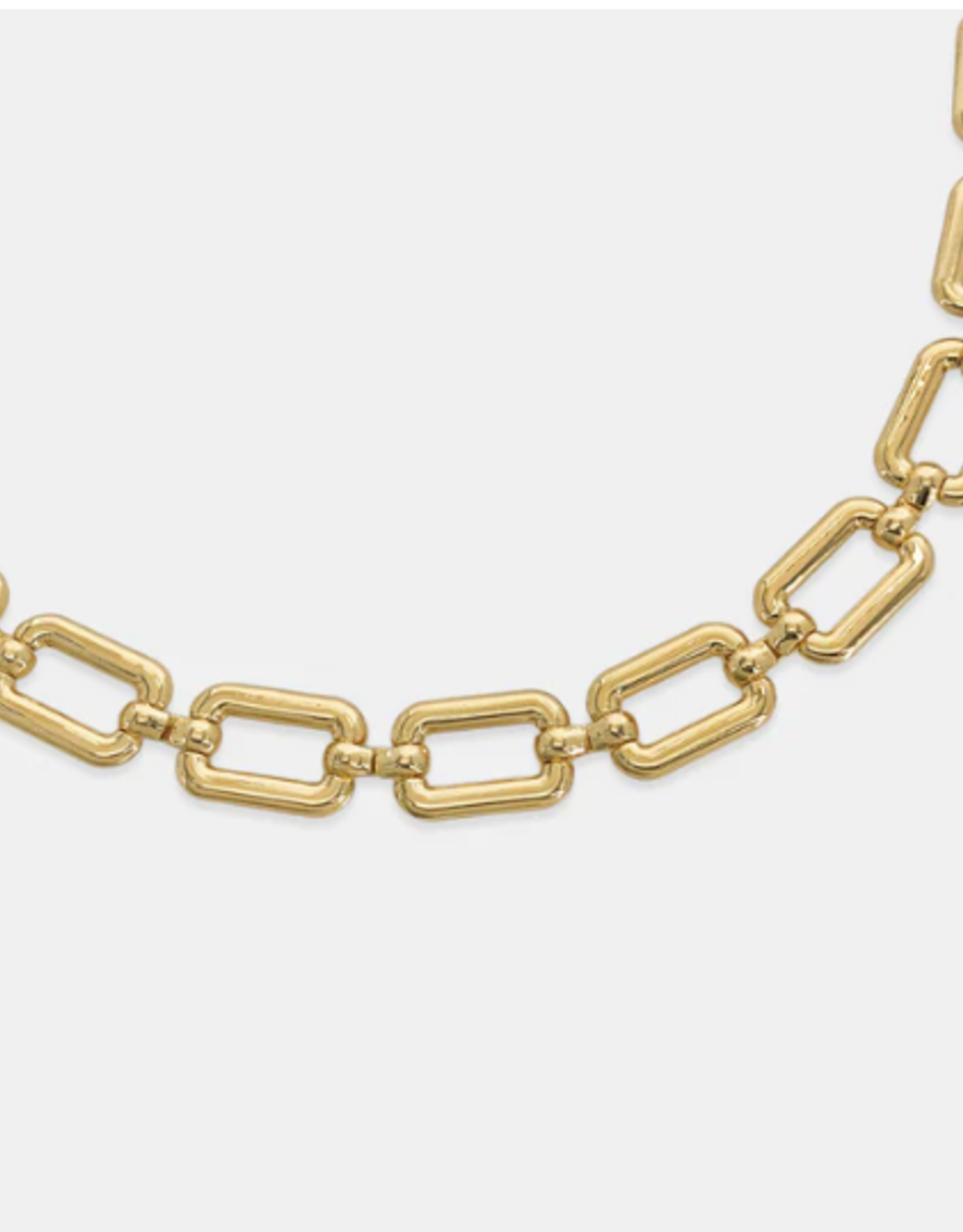 Gold Plated 16" + 2 Rectangle Chain Necklace