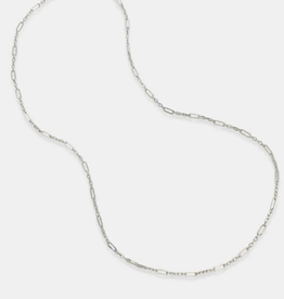 Silver Rhodium Plated 20" + 2 Paperclip Chain Necklace