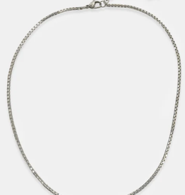 Silver Rhodium Plated 20" Cable Chain Necklace