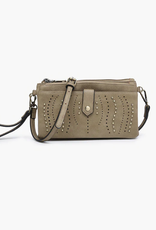 Dusty Green Ayra Studded Wallet / Clutch