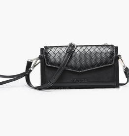 - Black Elle Wallet Crossbody w/Woven Accents