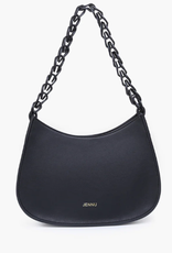 Black Petra Curved Chain Shoulder Bag