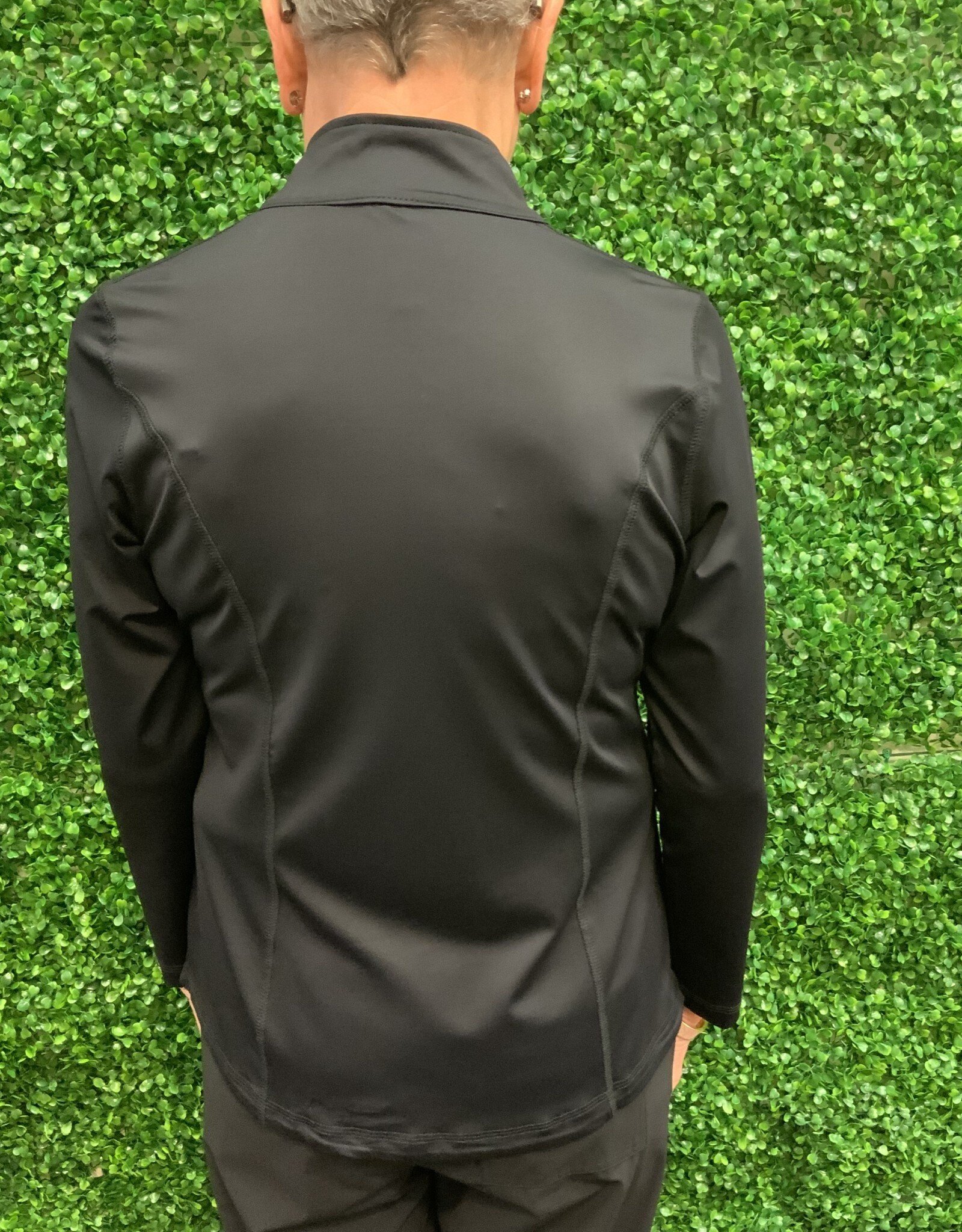 Solid Black Full-Zip Long Sleeve Jacket - Evelie Blu Boutique