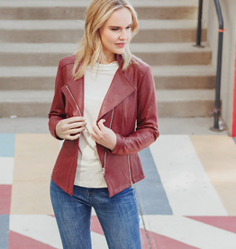 Clara Sun Woo Clara Sun Woo JK161 Ruby Liquid Leather Zip Jacket