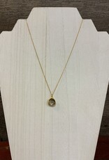 Gold Short 14K Gold Dipped Chain w/Black Crystal Necklace