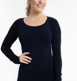 Navy Reversible Neckline Long Sleeve ONE SIZE Top