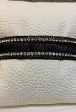 Multi Strand Faux Fur Crystals w/Silver Metal Clasp Magnetic Bracelet