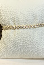 Silver or Gold Round Crystal Adjustable Tennis Bracelet